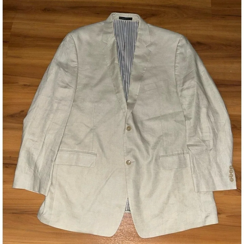 Mens Calvin Klein 100% Linen 2 Button Casual Blazer Jacket Sports Coat